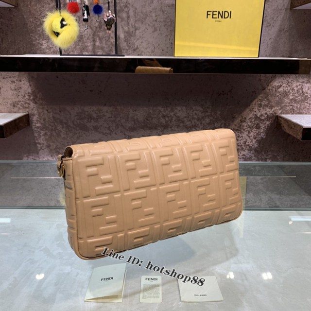 FENDI专柜精品包包 芬迪綿羊皮手提肩背女包 Fendi百搭款Fendi大號法棍包 fdzg2505